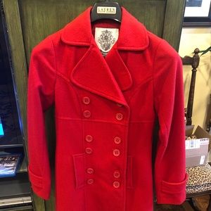 Red Wool Pea Coat